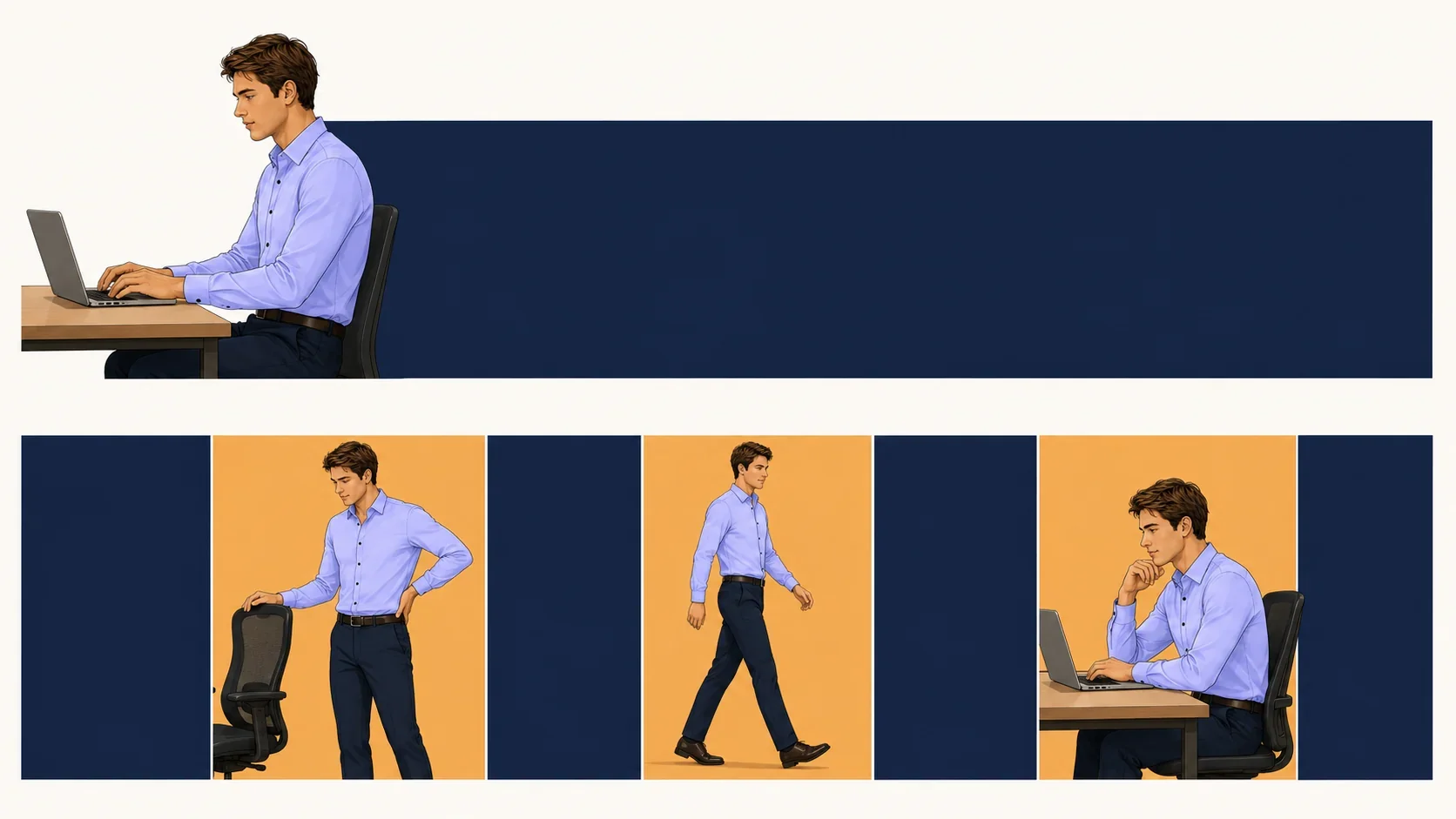 comparison between static fixed sitting posture and dynamic position shifting at a desk